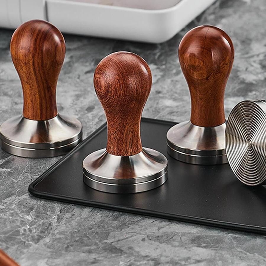 Koffiepers Tool Espresso Handvat Restaurants Keuken Roestvrij Staal Interface 51mm Diameter Bruin Rood
