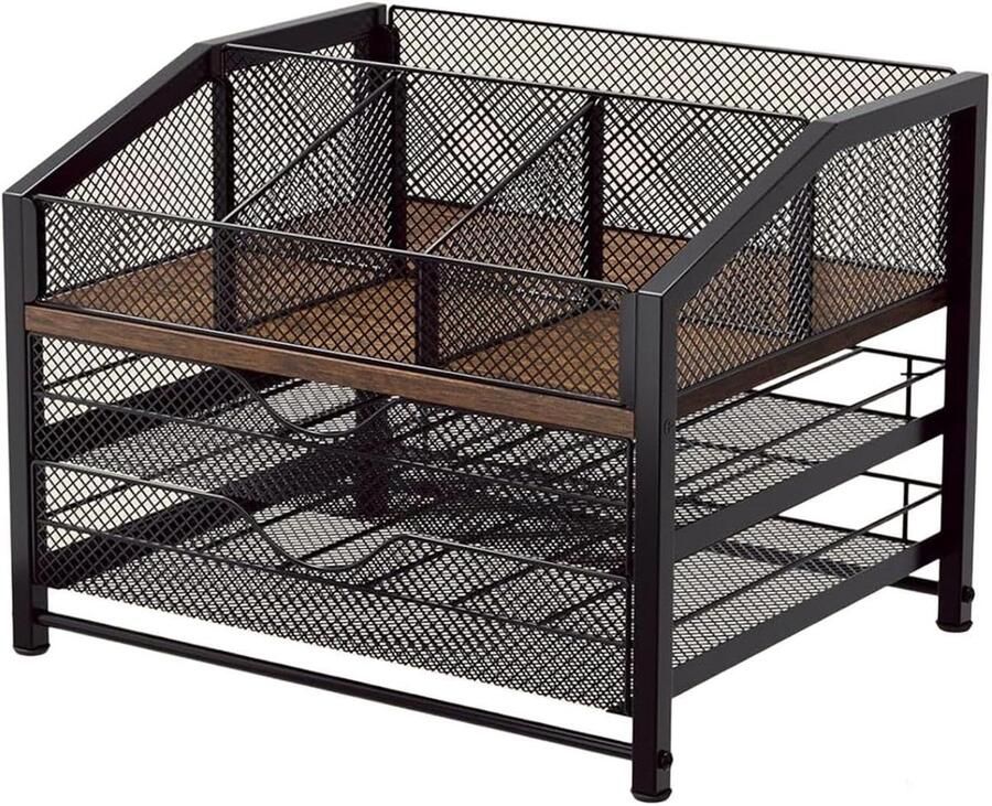 Koffiepods Organizer Koffiebar rek Koffiezet apparaat Verstelbare schappen 37x30x28 cm Niet gespecificeerd