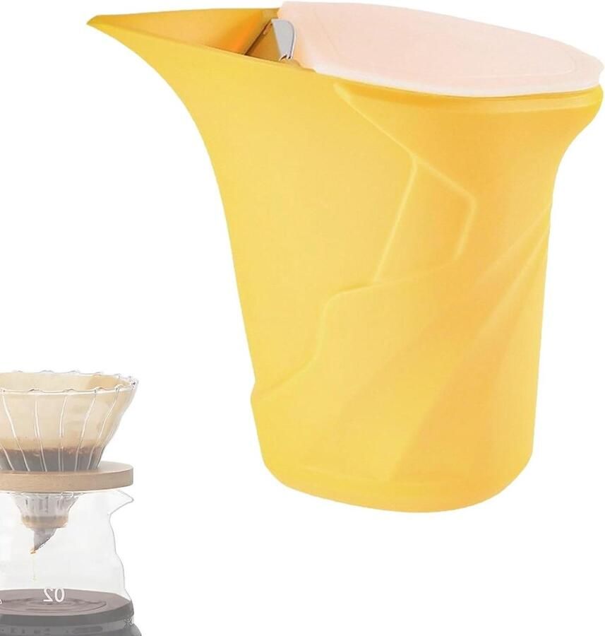 Koffiepot Kampvuur Siliconen Waterkoker Outdoor Koffie Zetten Drietraps Stroomregeling 360 ml Geel