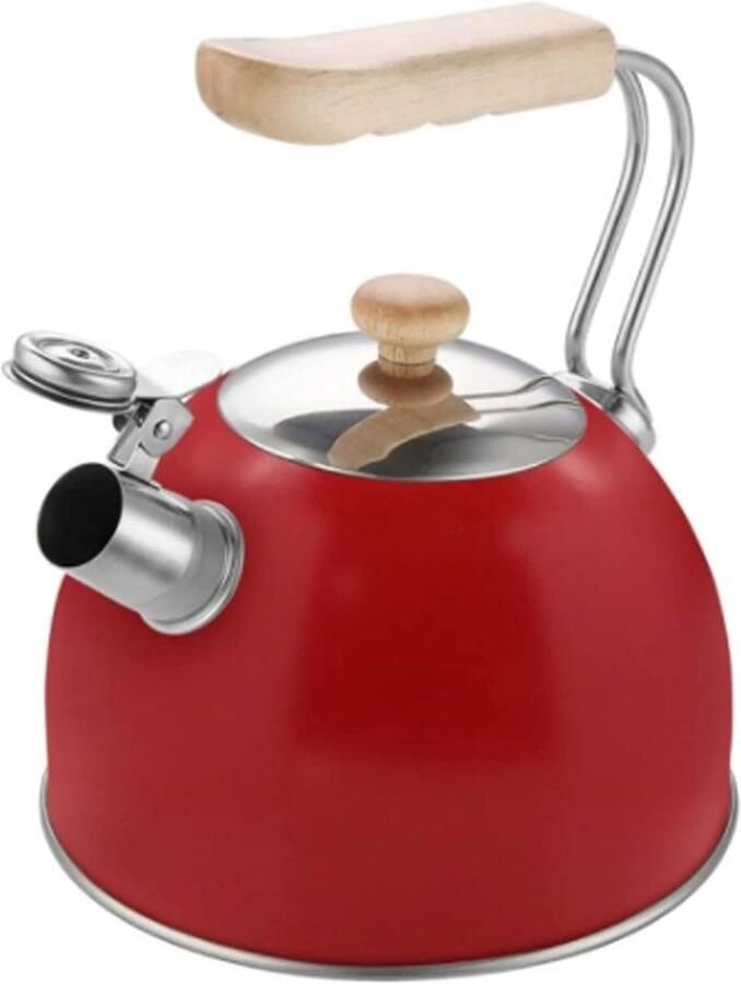 Koffiepot Percolator Waterkoker Koffie Zetten Automatisch Fluitapparaat 2.5 Liter Zilver