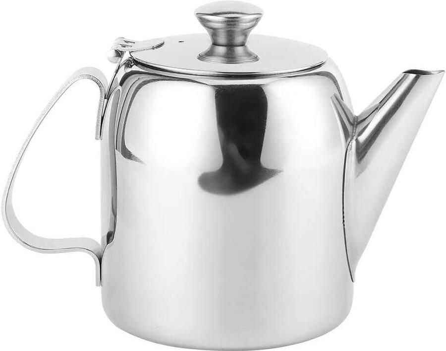 Theepot Koffiekan Waterkan Dranken Serveren Krasbestendig Design 500 ml Zilverkleurig