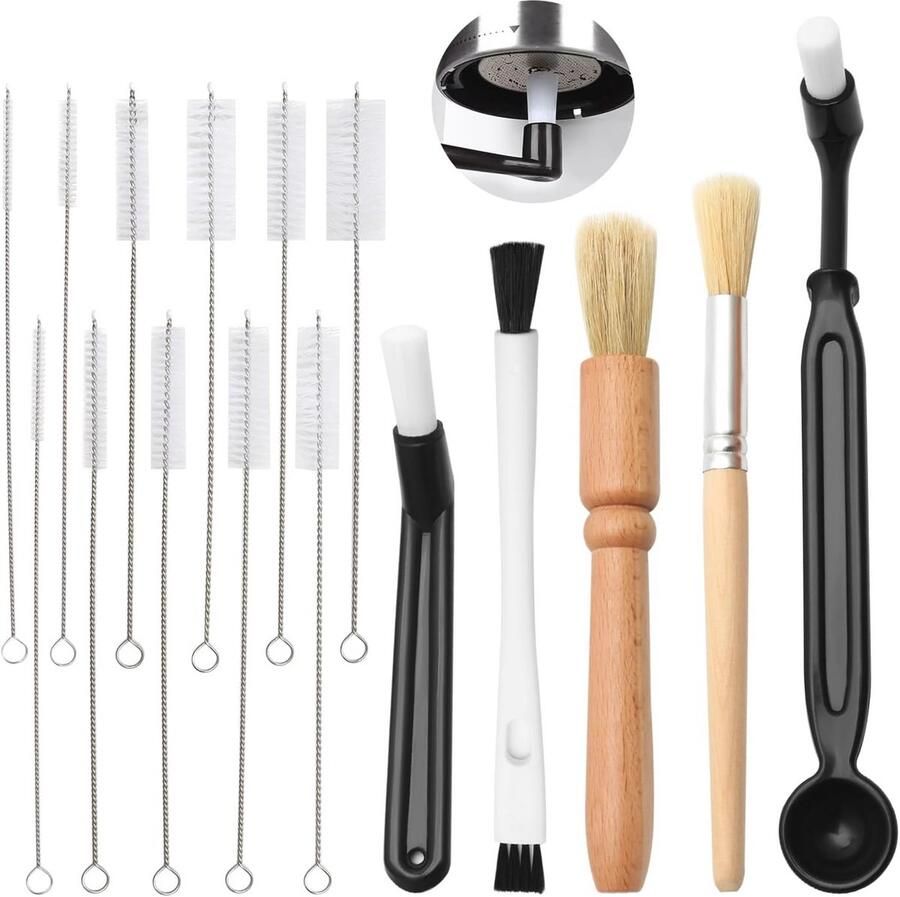 Koffiereinigingsborstel Set 15 Stuks Volautomatische Reinigingsaccessoires voor Koffiezetapparaten