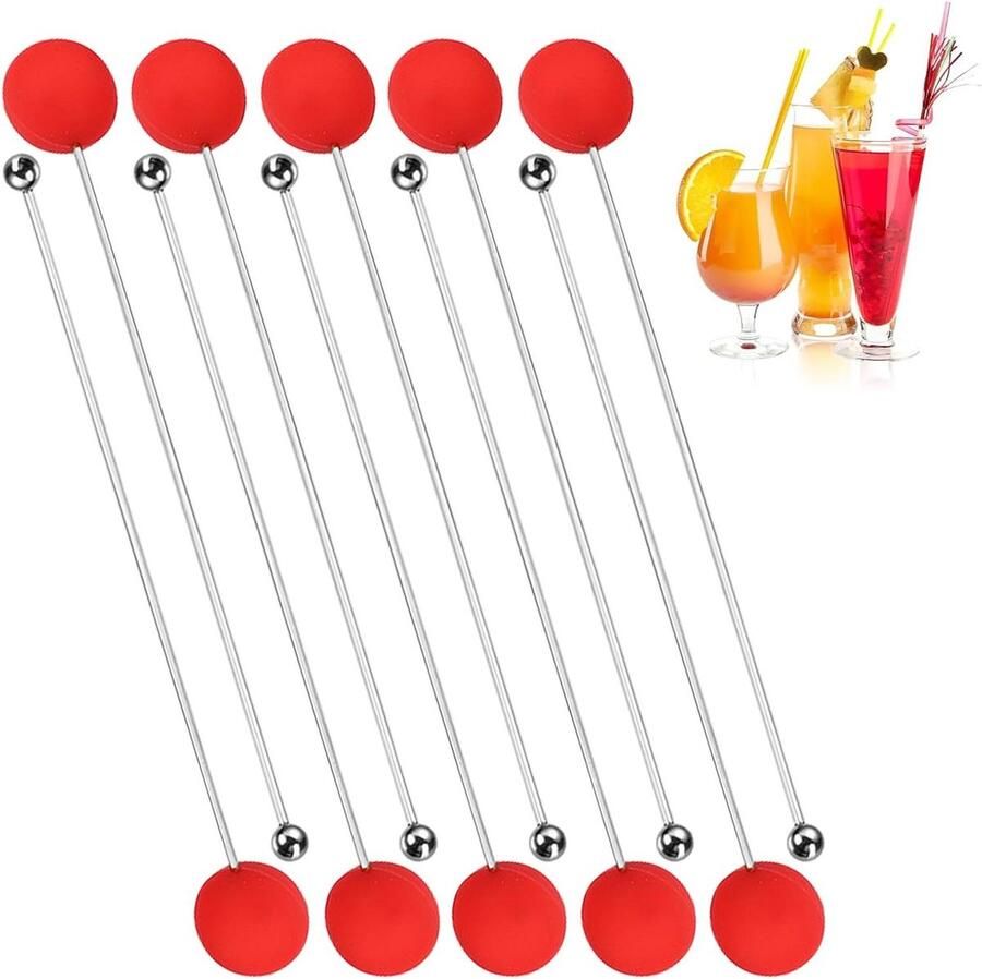 Koffieroerder Roerstaaf Cocktailmixer Barlepel Dranken Mengen Roestvrij Stalen Constructie 20 cm Zilver