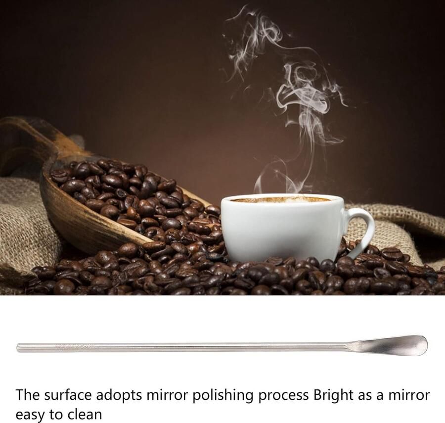 Drankroerder Roestvrij Staal Roerstaaf Koffie Thee Dranken Mengen Verlengde Lengte 26 cm Zilver