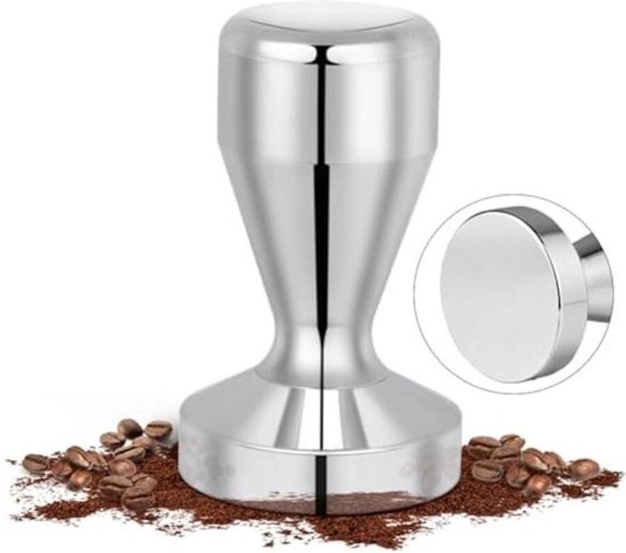 Koffiestamper 51 mm Espresso-tamper van roestvrij staal met ergonomische handgreep