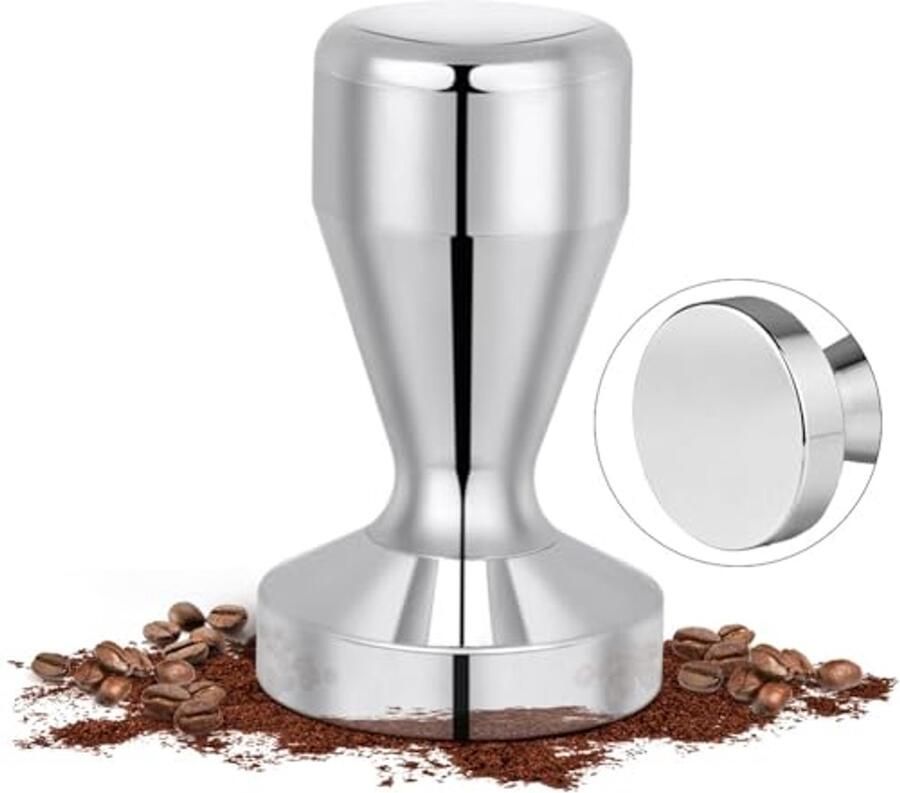 Koffiestamper 51 mm Roestvrij Staal Espresso Tamper met Ergonomische Handgreep