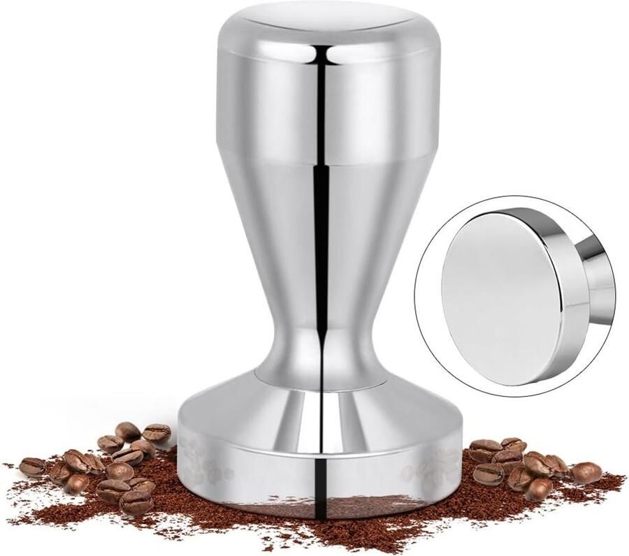 Koffiestamper 51 mm Roestvrij Staal Espresso Tamper met Ergonomische Handgreep