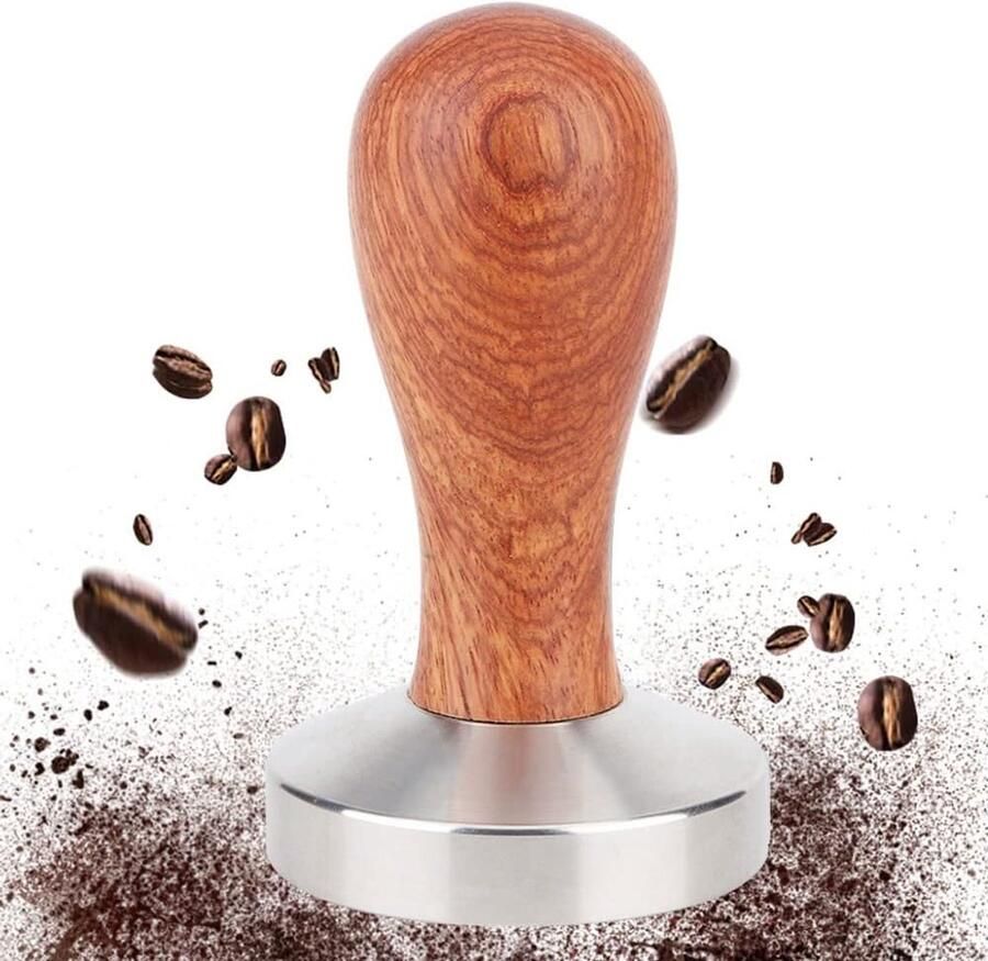 Koffiestamper Espresso stamper Koffie bereiden Ergonomisch handvat 58 mm Houtkleur