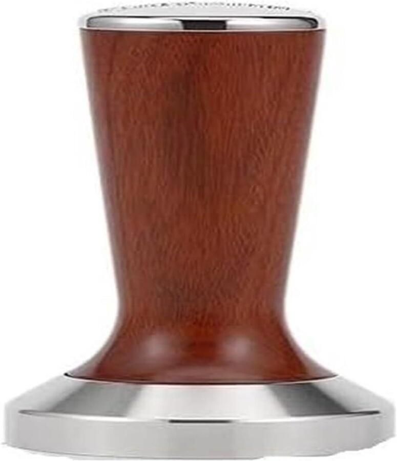 Koffiestamper Espresso tamper Koffiebereiding Roestvrijstalen basis 53 mm Houtkleur