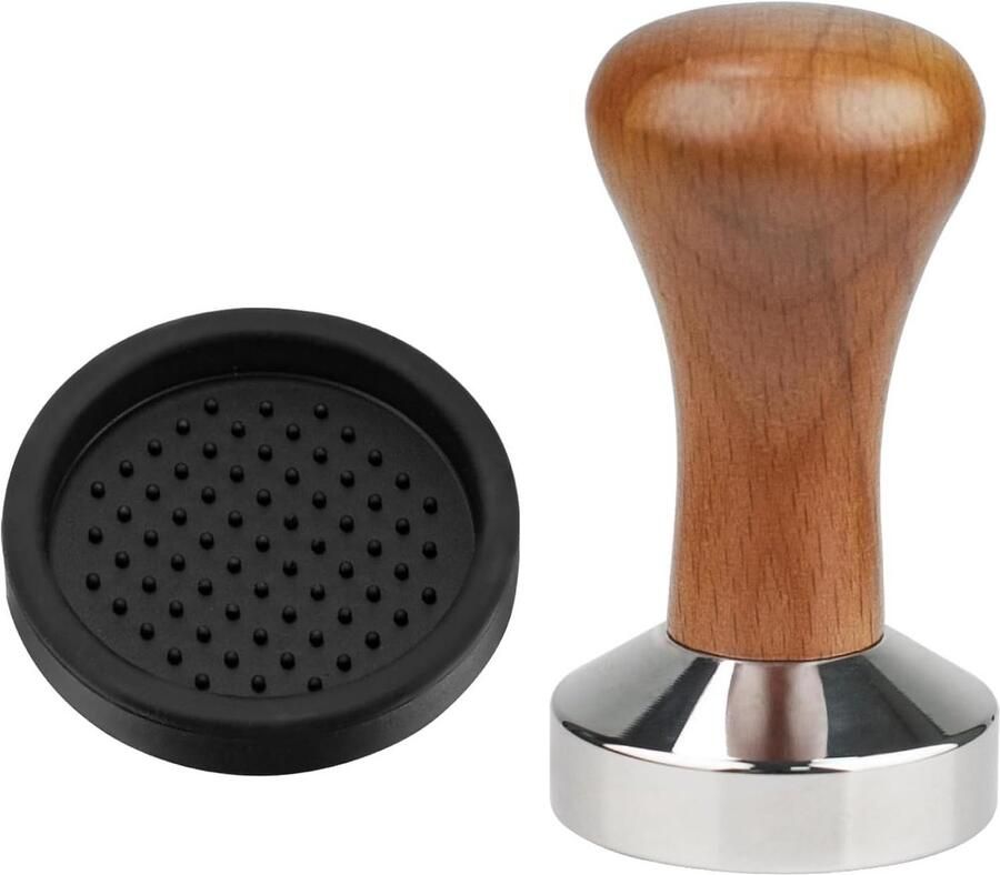 Koffiestamper Espresso tool Espresso bereiden Houten handvat 51mm Donker