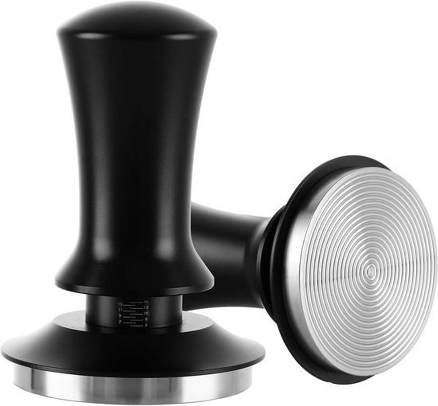 Koffiestamper Espressostamper Consistente Druk Gekalibreerde Veer 58 mm Zwart