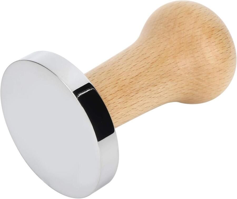 Koffiestamper Koffiepers Espresso Bereiden Ergonomisch Houten Handvat 58 mm Basis Hout Kleur