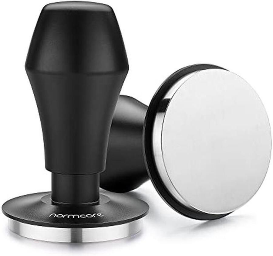 Koffiestamper met Click Sound Feedback en Veerbelast Systeem voor 58 mm Portafilters Zwart