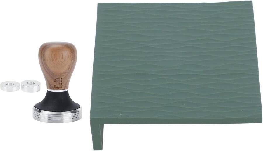 Koffiestamper Set Espresso Tamper Espresso Bereiden Roestvrijstaal met Hout 58 mm Groen