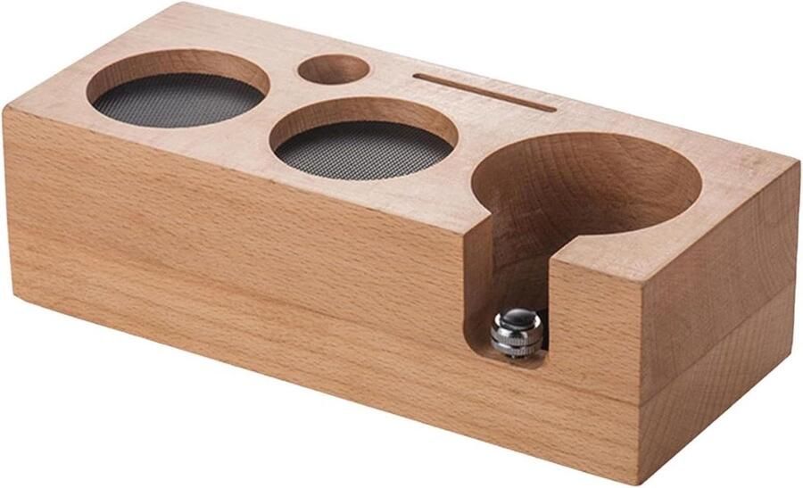 Koffiestamper Station Tamping Mat Hout Espresso Bereiden 5-in-1 Ontwerp 58 mm Houtkleur