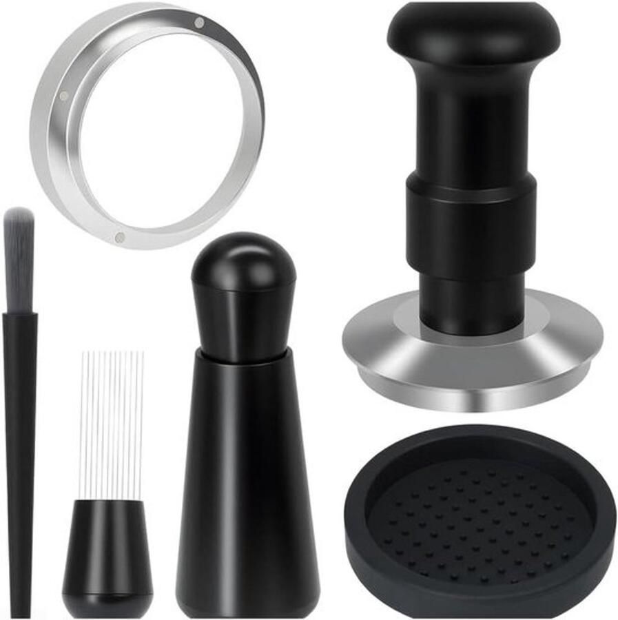 Koffietamper Espresso-accessoire Voor espresso Dubbele veer 54mm Zwart