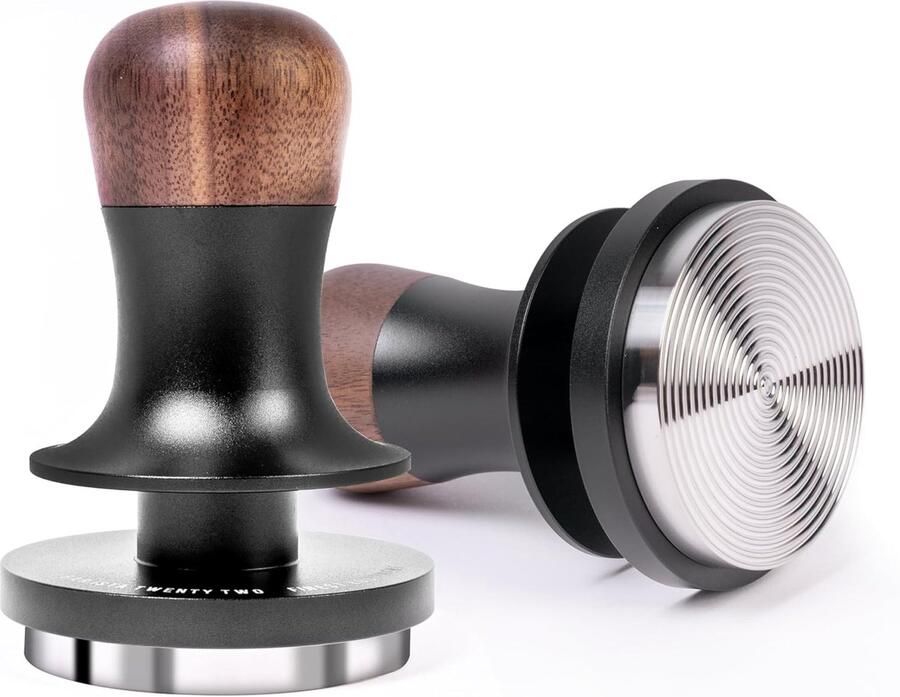 Koffietamper Espresso stamper Perfecte Espresso Drukregeling 58 mm Walnoot