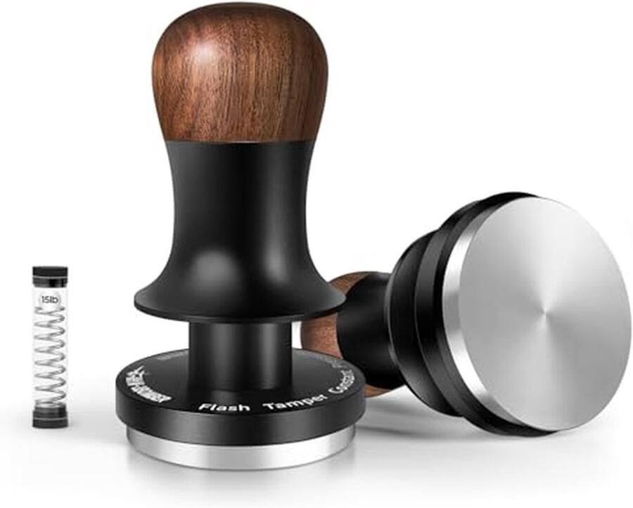 Koffietamper Espresso tamper Perfecte espresso Gekalibreerd met klik 58 mm Zwart