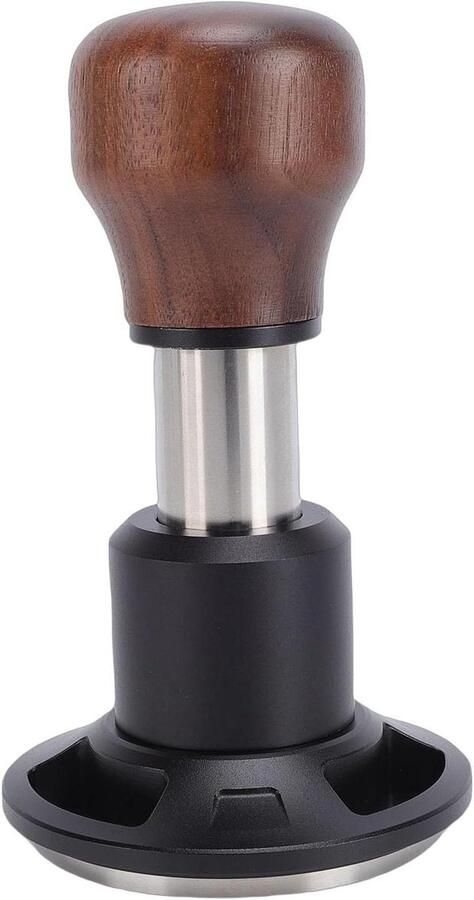Koffietamper Espresso tool Perfecte Espresso Veerbelast ontwerp 585 mm Zilver Walnoot