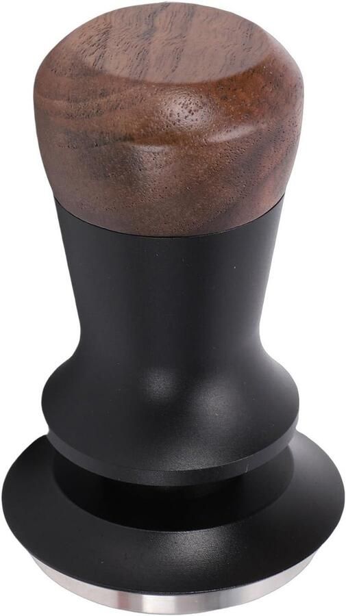 Koffietamper Koffiepers Aanstamper Espresso Bereiden Instelbare Veerdruk 51MM Nootkleurig