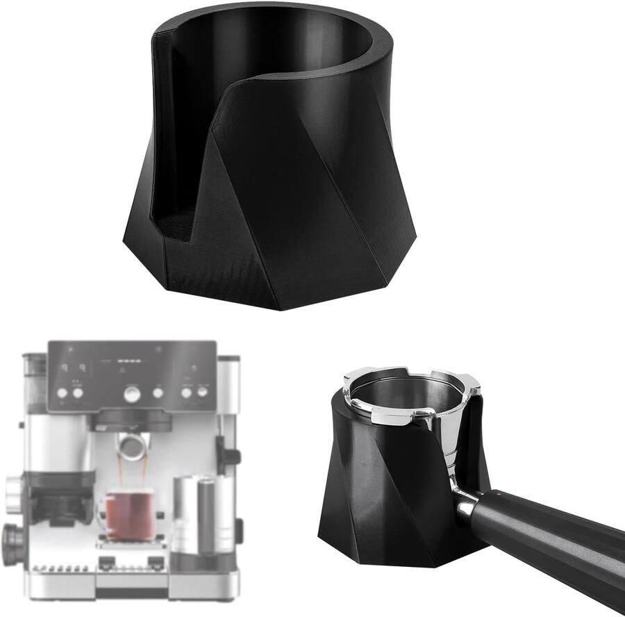 Koffietamperbasis voor Ninja Espresso ES601 Antislip Stabiel PETG-tamperstandaard voor Handzaam Portafilter Ondersteuningsstandaard Essentieel Accessoires Espressomachines (Zwart)