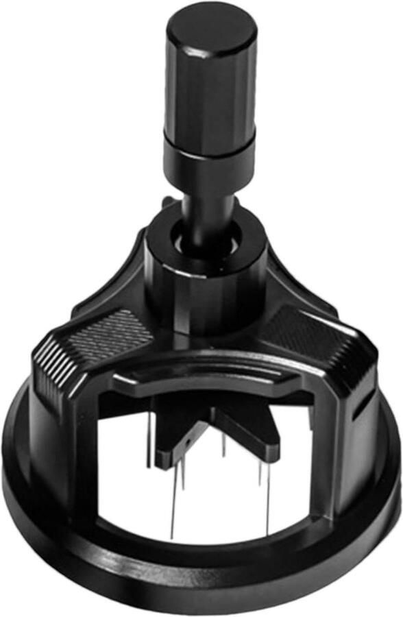 Koffieverdeel Tool Handstamper Naaldverdeler Espresso Bereiden Magnetisch Verstelbaar 51-58mm Zwart