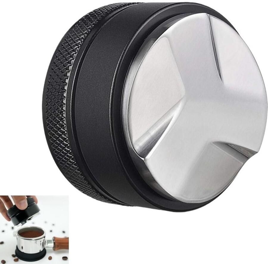 Koffieverdeler 51mm Koffie-nivelleerder espresso verdeler professionele espresso verdeler geschikt voor 51 mm portafilter zwart 34×51mm