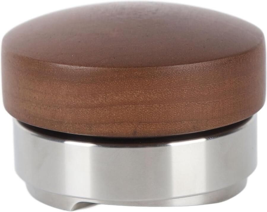 Koffieverdeler 58mm Koffie Distributeur Consistente Espresso Verstelbare Diepte 58mm Diameter Zilver Walnoot