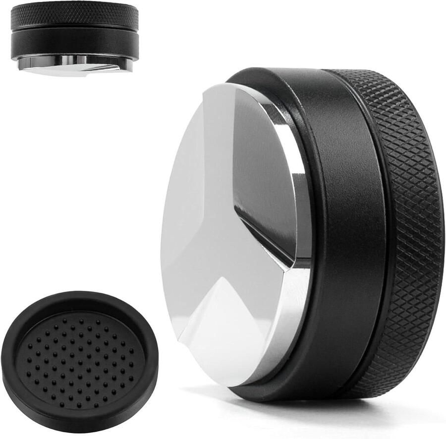 Koffieverdeler Espresso tool Perfect Stampen In hoogte verstelbaar 58 mm Zwart