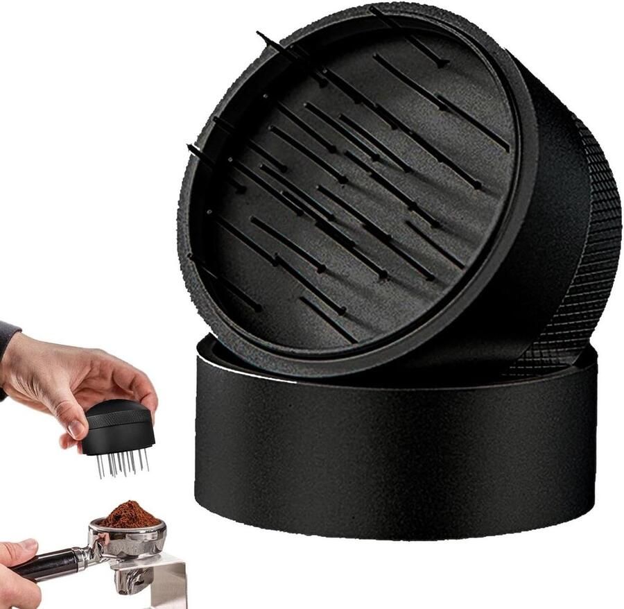 Koffieverdeler Gereedschap Espresso Mixer Perfecte Espresso Verstelbare Naaldlengte 8.2 x 10.4 x 8.2 cm Zwart