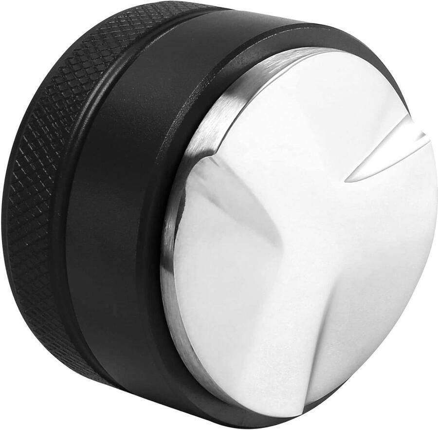 Koffieverdeler Koffie Tamper Espresso Bereiden Verstelbaar Schroefmechanisme 49 mm Zwart Zilver
