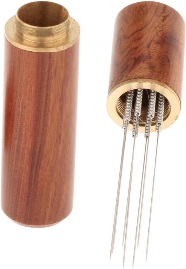 Koffieverdeler Stamper Nivelleerapparaat Accessoire Espresso Bereiden 8-Pin Ontwerp 1.8 x 8.6 cm Bruin