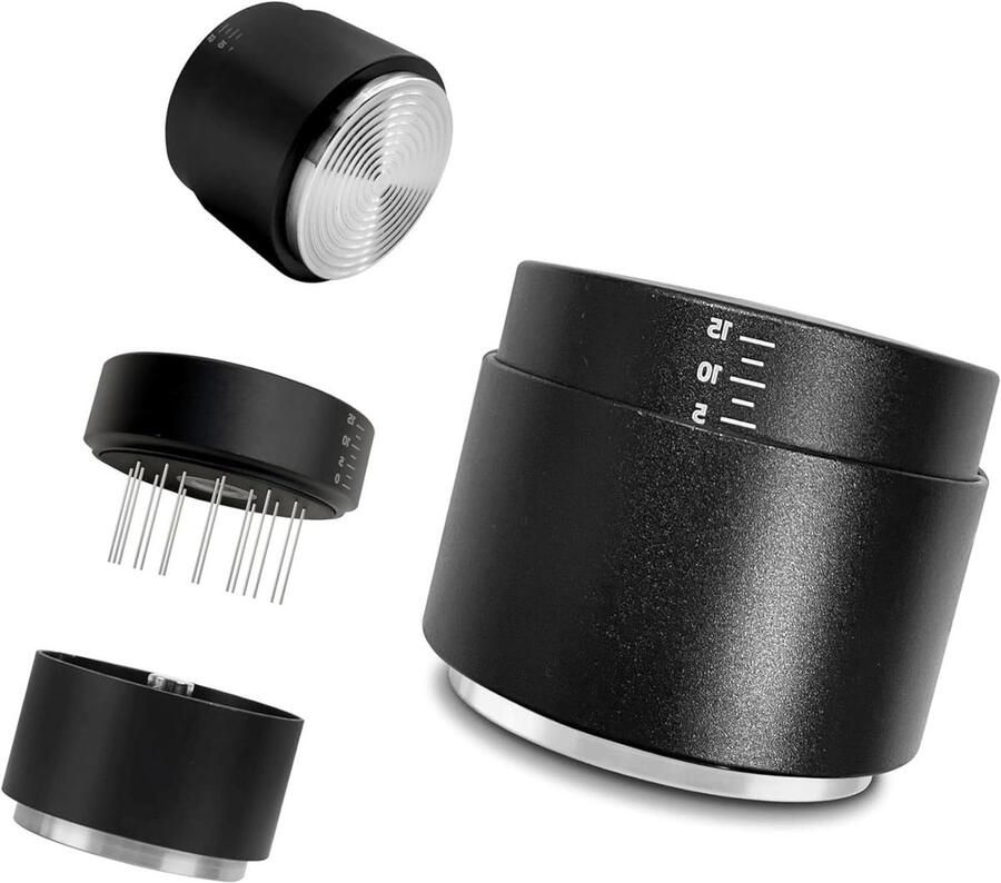 Koffieverdeler Tamper Espresso Accessoireset Consistente Espresso Maken 3-in-1 Ontwerp 58 mm Zwart