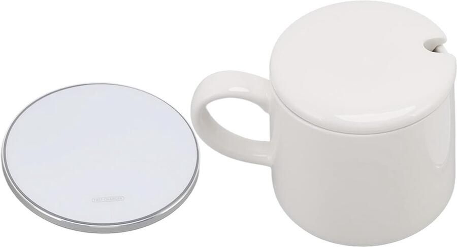 Koffieverwarmer Mok Oplader Onderzetter Dranken Warm Houden Draadloos Laden 350 ml Wit