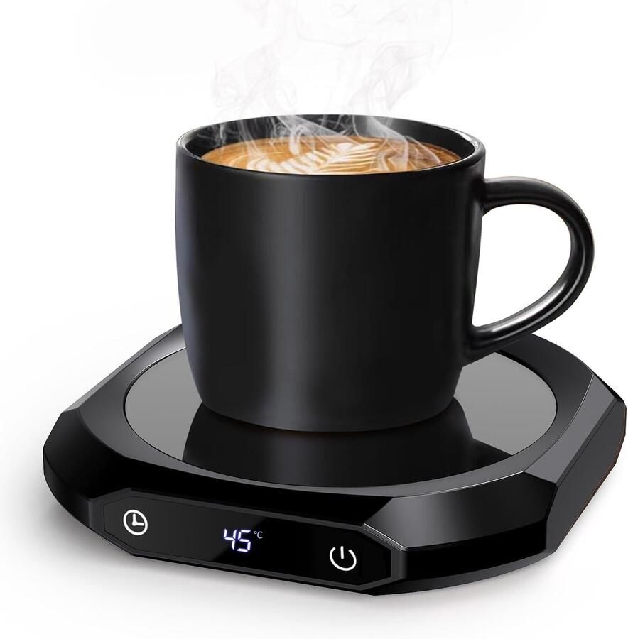 Koffiewarmer Bruin Elektrische Koffieverwarmer met 3 Temperatuurinstellingen Voor op Bureau