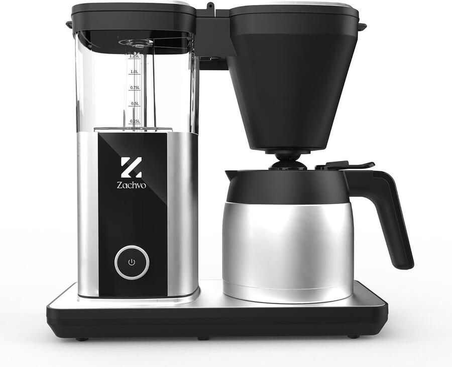 SnelShoppen Koffiemaker met RVS Filter 1.25L Koffiezetapparaat voor Thuis Camping Keuken Perfect voor Feestjes en Genieten van Heerlijke Koffi
