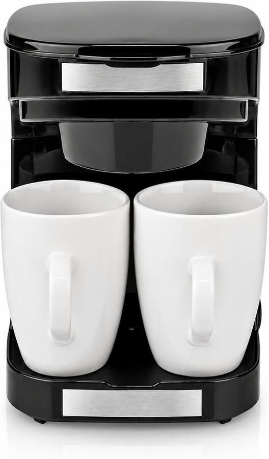 Koffiezetapparaat 2 Kopjes – Compact Filterkoffieapparaat 0 25L – Herbruikbaar Filter – 450W – Zwart