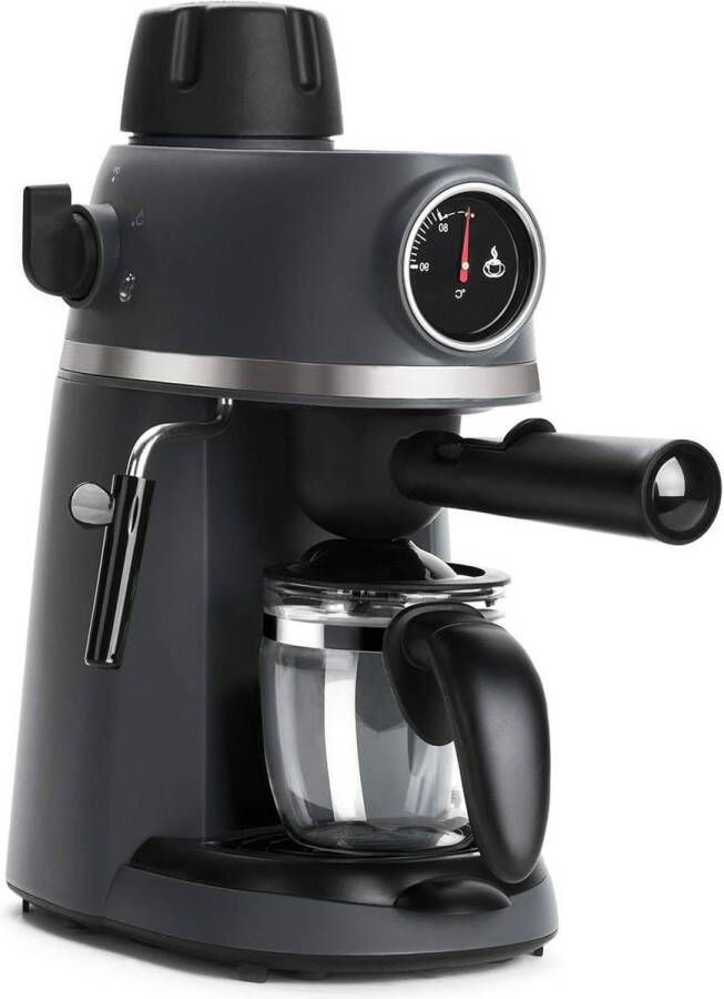 Koffiezetapparaat 35 bar modern design met voorthermometer stoommondstuk glazen kan tot 4 kopjes stalen filter zwart 800 W