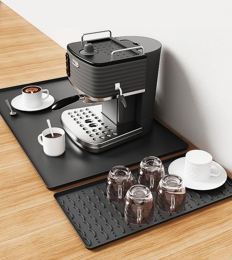 Koffiezetapparaat 60 x 40 cm met antislip en waterdichte siliconen drainagemat