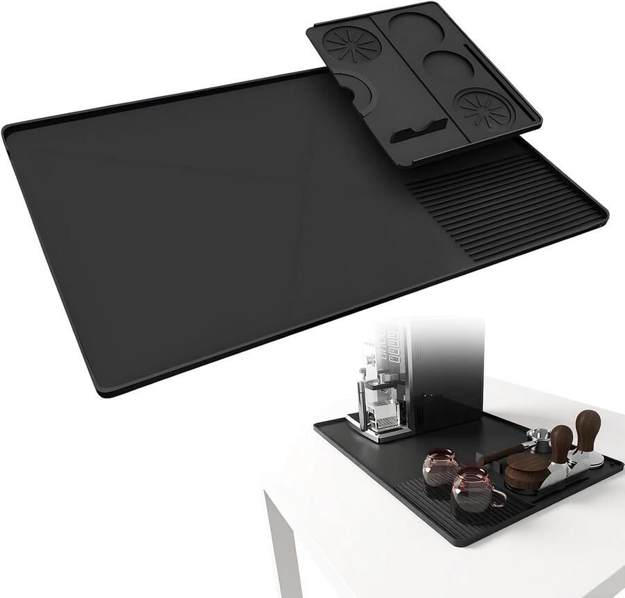 Koffiezetapparaat Accessoires met Afneembare Tampmat 40 x 60 cm Siliconen en Curved Edge voor Luxe Koffieervaring