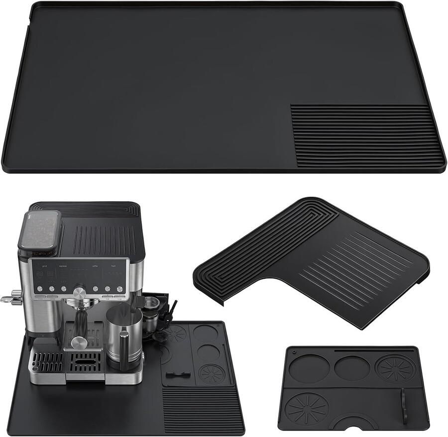 Koffiezetapparaat accessoires voor Ninja ES601 & ES701 3-in-1 extra dikke siliconen bovenlaag & 60 x 40 cm basismat & veelzijdige tamperonderlegger voor Ninja Cafe Luxe antislip