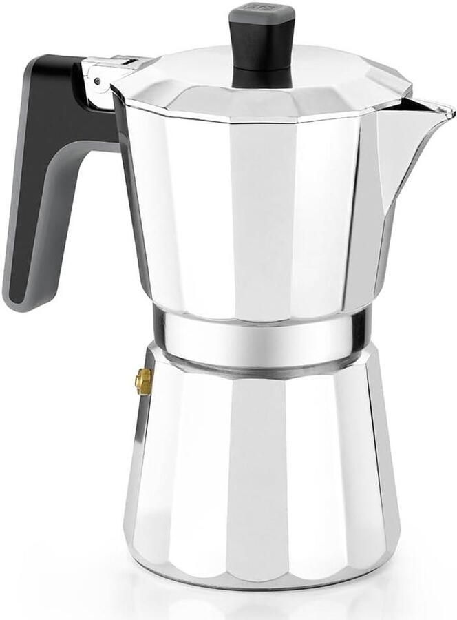 Koffiezetapparaat Aluminium Moka Pot Percolator Koffie Zetten Volledige Inductie Basis 12 Koppen Grijs