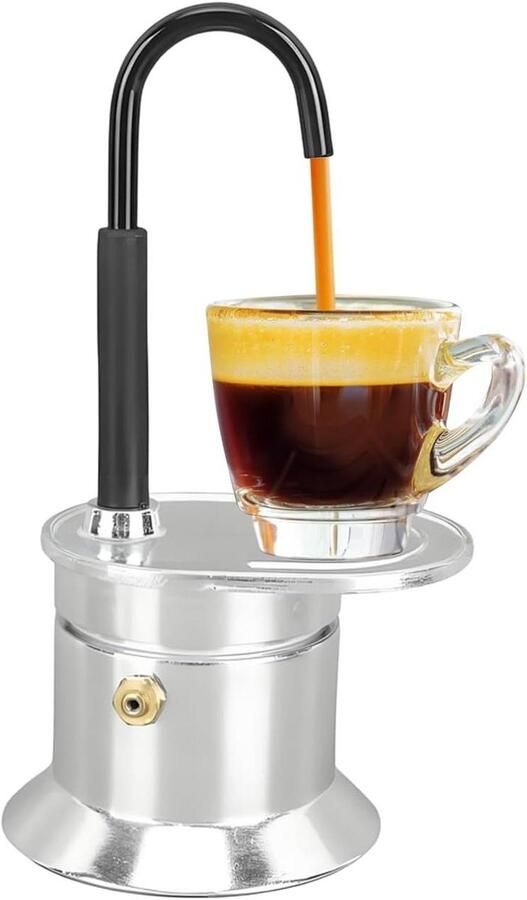Koffiezetapparaat Cafetière Koffie Zetten Puur Aluminium Ontwerp 17 cm hoogte Zilver