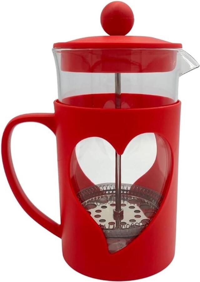 Koffiezetapparaat Cafetière Voor thuisgebruik Met warmte-isolerende handgreep 600 ml Rood