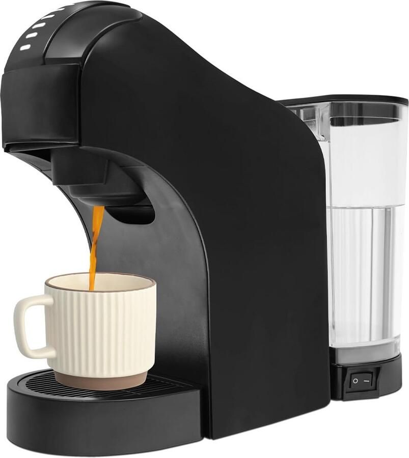 Koffiezetapparaat Capsule machine Snelle koffie Snelle opwarmtijd 800 ml tank Zwart