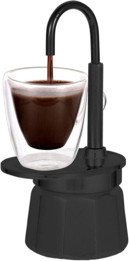Koffiezetapparaat Compact apparaat Koffie zetten thuis Zonder stroom 17 cm hoogte Zwart