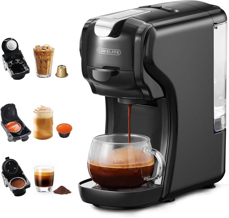 Koffiezetapparaat Compact en Stijlvol 3-in-1 Functionaliteit Verstelbare Bekerhouder Voor Thuis en Kantoor