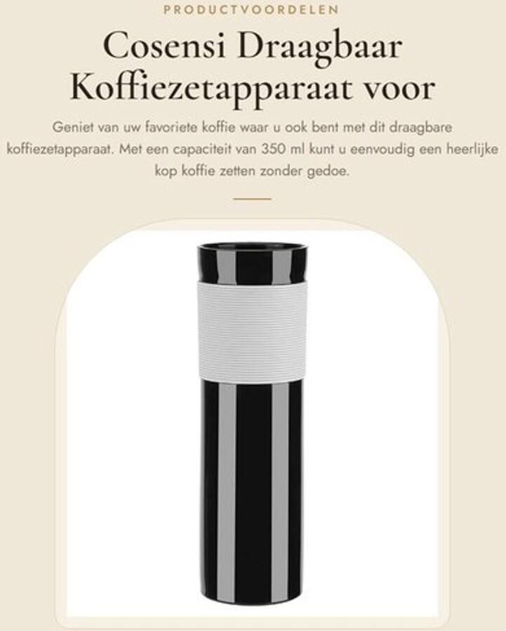 Koffiezetapparaat Draagbaar 350 ml Compact Elektrisch Handmatig Lichtgewicht Voedselveilig PP-kunststof Reiskoffiemok