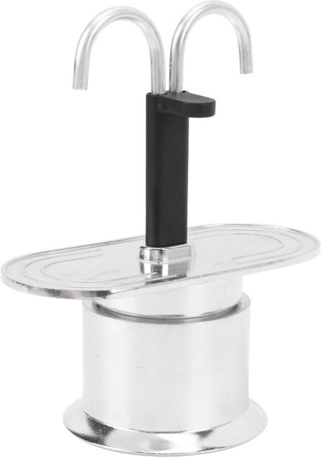 Koffiezetapparaat Dubbele Buis Koffiepot met Dubbele Kop Draagbaar Aluminium Compact Eenvoudig te Wassen