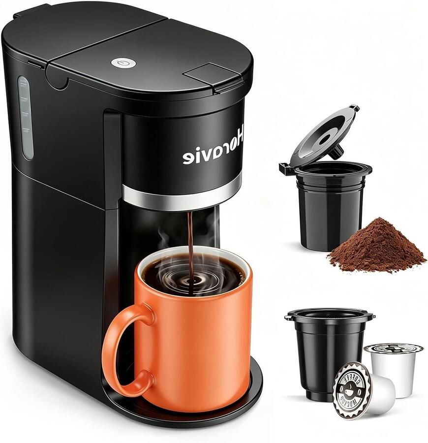 Koffiezetapparaat Eénkops machine Snel Koffie Zetten Voor Gemalen Koffie 180 ml Zwart